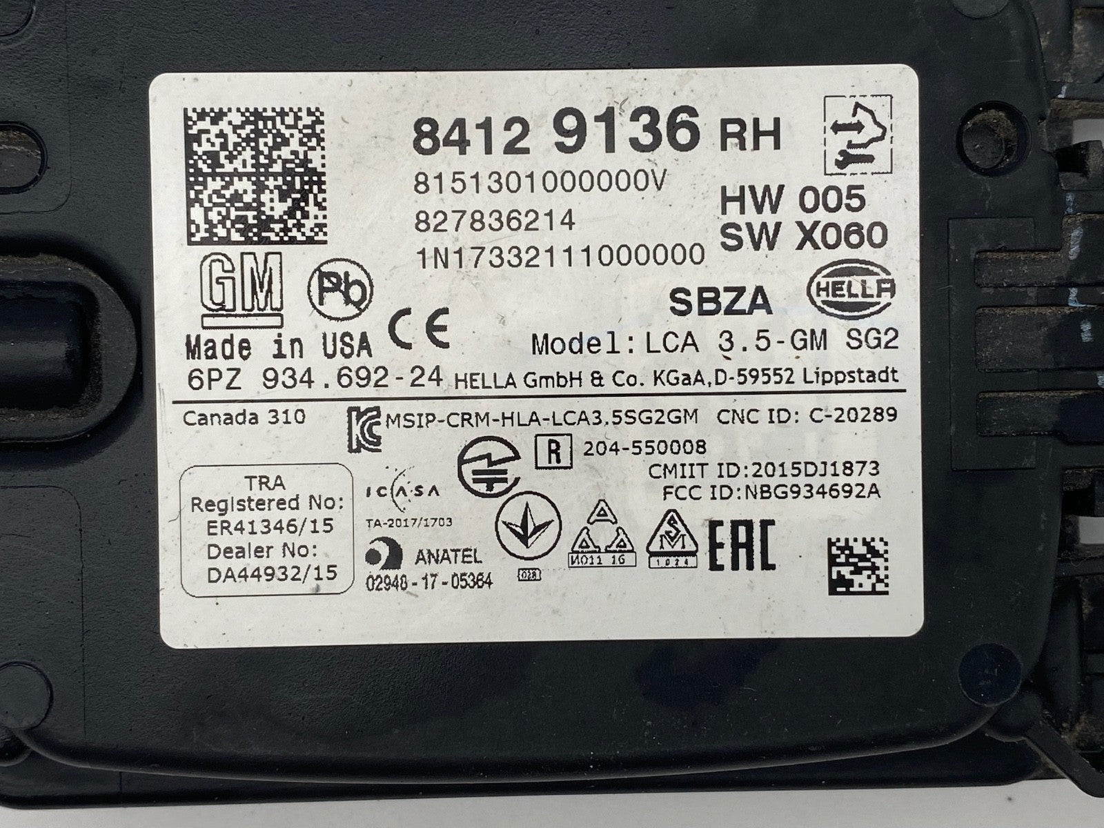2018-2023 Chevrolet Equinox Terrain Right Passenger Blind Spot Module 84129136