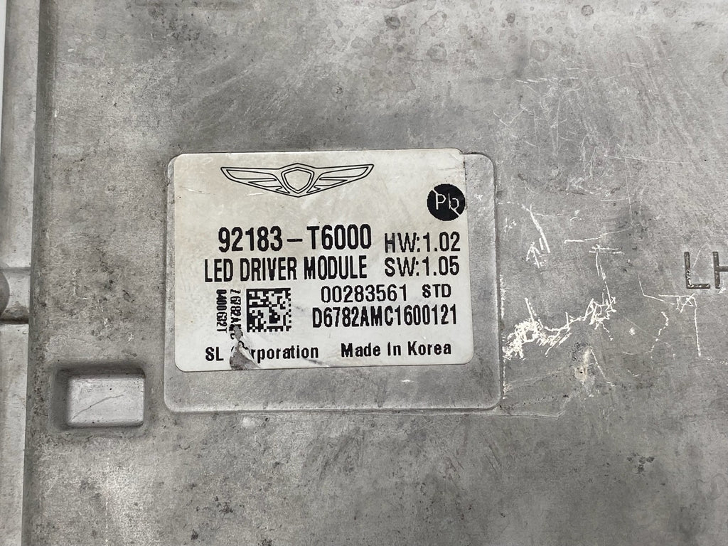 2021-2024 GENESIS GV80 LH HEADLIGHT LAMP BALLAST LED CONTROL MODULE 92183-T6000