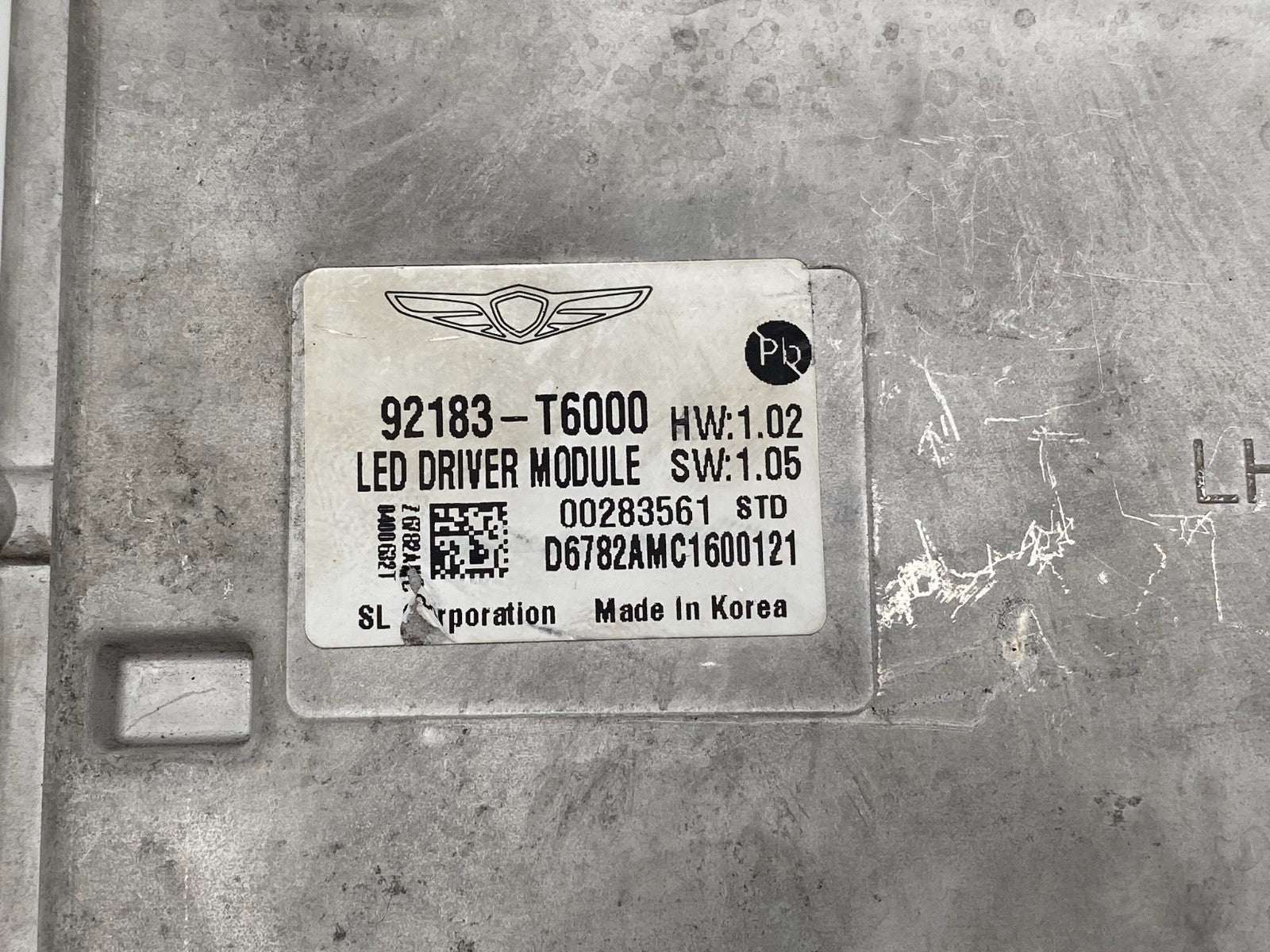 2021-2024 GENESIS GV80 LH HEADLIGHT LAMP BALLAST LED CONTROL MODULE 92183-T6000