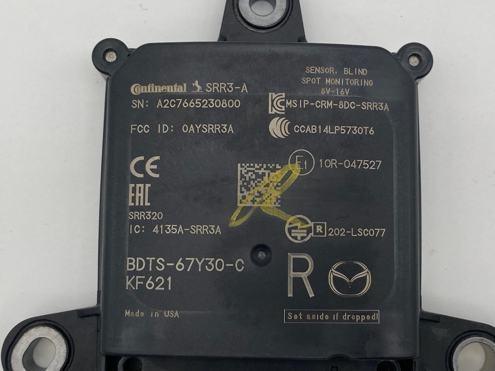 2019-2023 MAZDA CX-30 REAR BLIND SPOT RADAR SENSOR MODULE OEM BDTS-67Y30-C