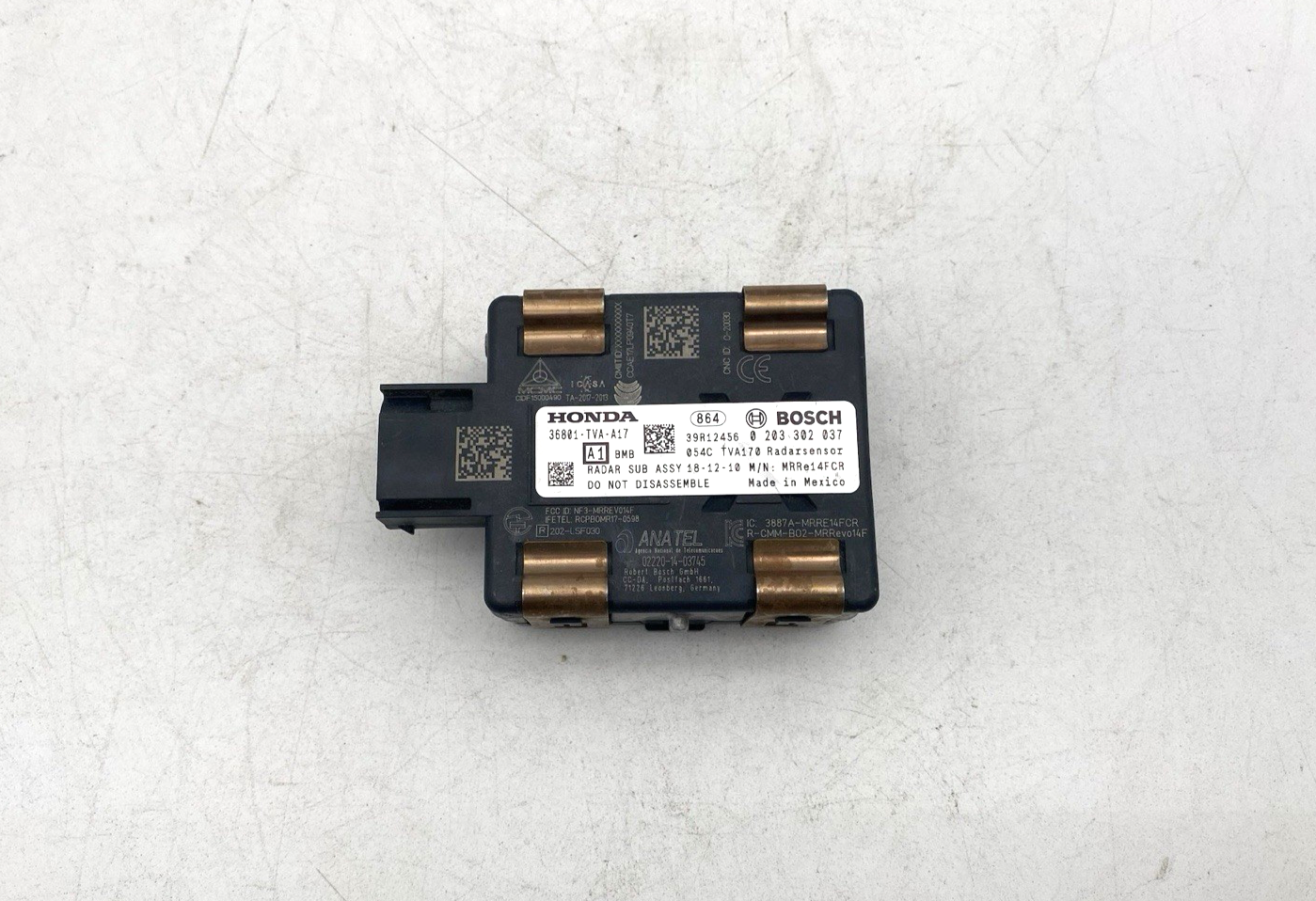 2019-2022 HONDA ACCORD ADAPTIVE CRUISE DISTANCE SENSOR RADAR OEM 36801-TVA-A17