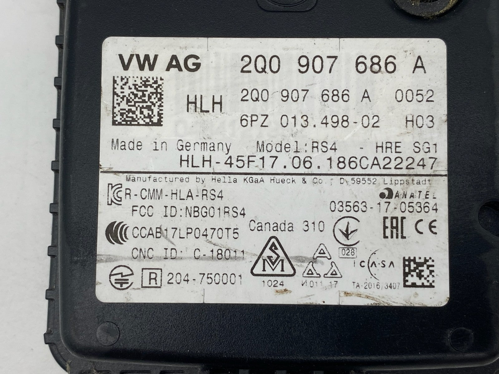2019-2023 Volkswagen Jetta Driver Rear Blind Spot Radar Sensor LH 2Q0 907 686 A