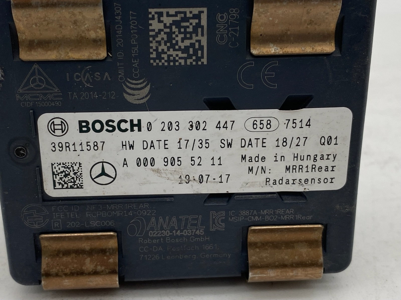 2019-2023 MERCEDES BENZ OEM BLIND SPOT RADAR MONITOR SENSOR A 000 905 52 11
