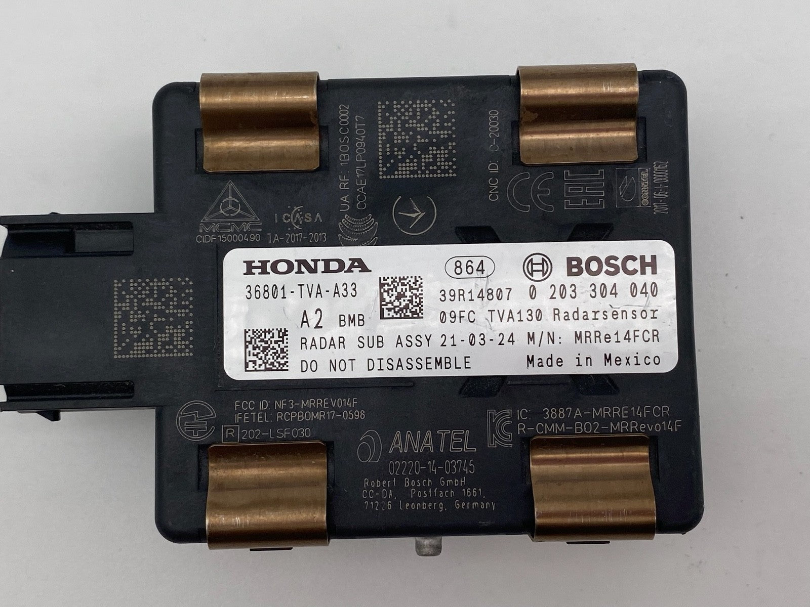 2018-2022 Honda Accord Cruise Control Distance Radar Sensor OEM 36801-TVA-A33