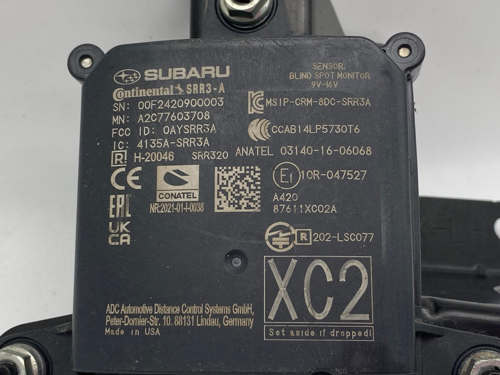 2024-2026 Subaru Ascent Passenger Rear Blind Spot Sensor Radar RH OEM 87611XC02A