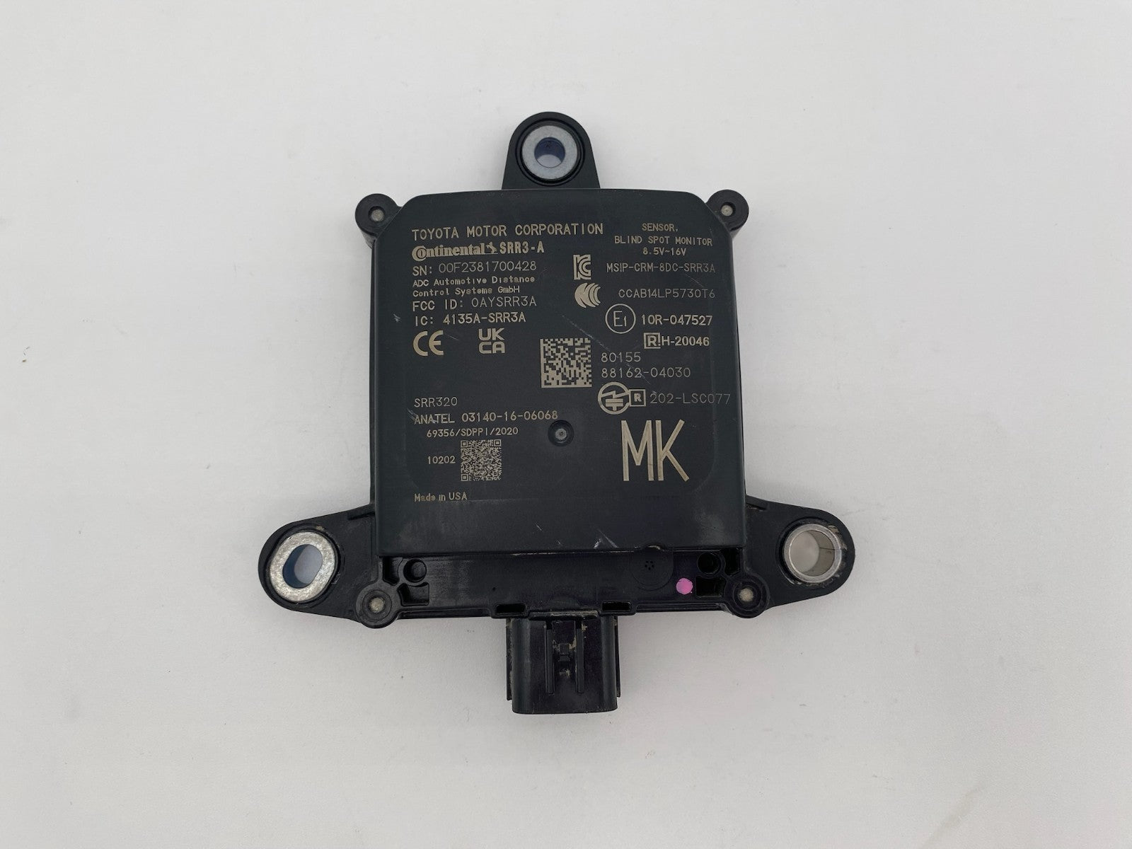 2019-2023 TOYOTA TACOMA REAR BLIND SPOT MONITOR RADAR SENSOR OEM 88162-04030
