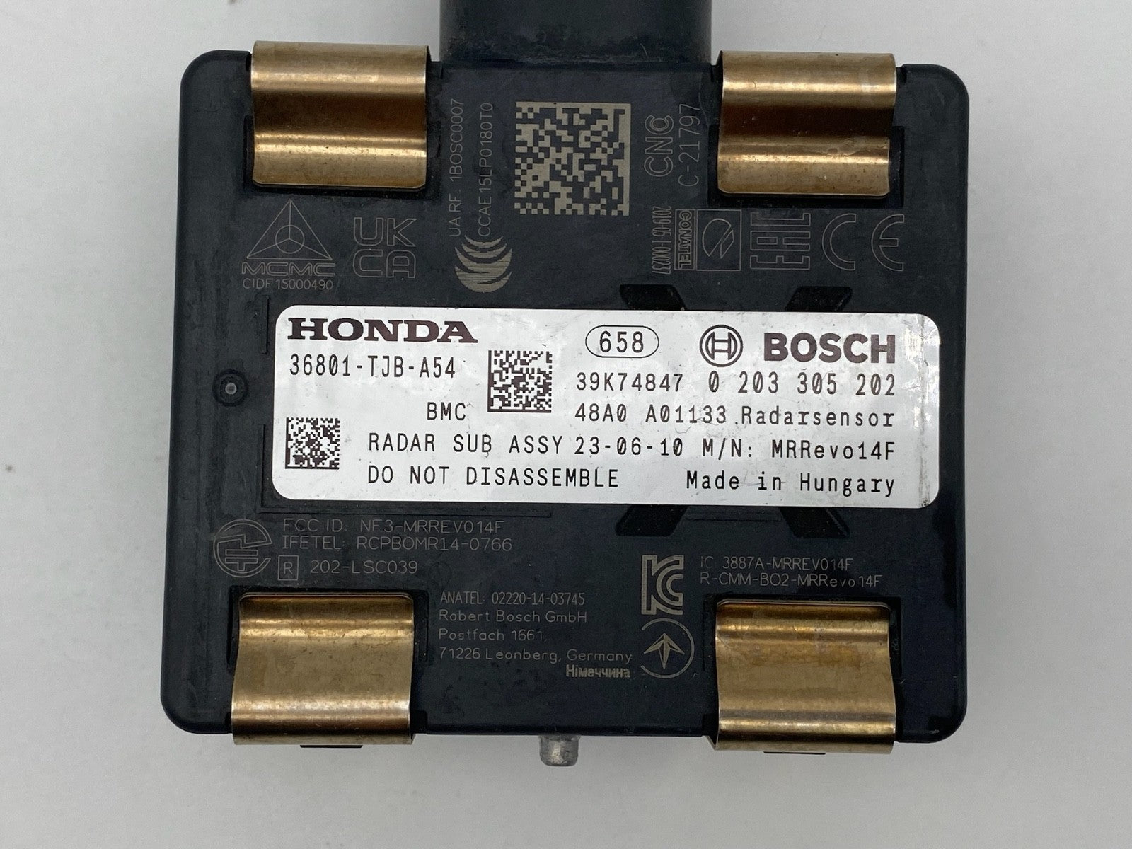 2019-2022 ACURA RDX FRONT CRUISE CONTROL DISTANCE RADAR SENSOR OEM 36801-TJB-A54