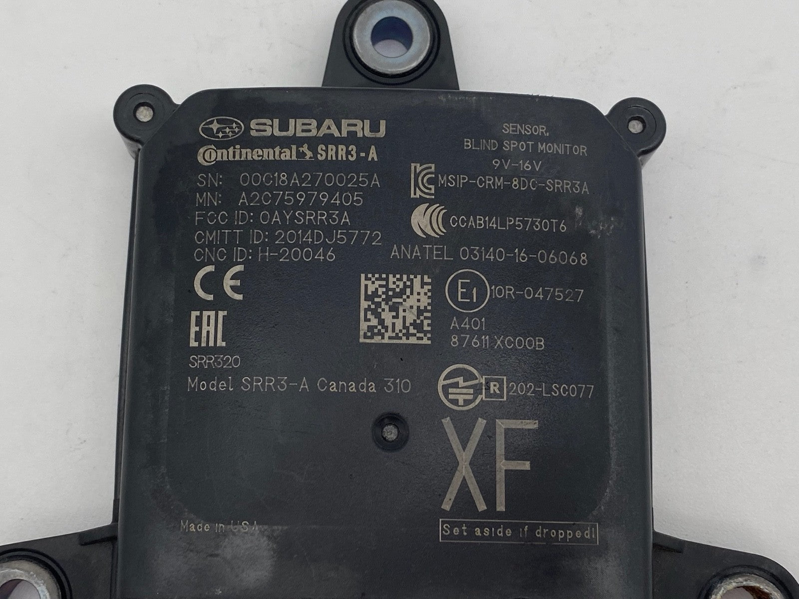 2017 2018 2019 Subaru Impreza Ascent Blind Spot Side Radar Sensor 87611XC00B