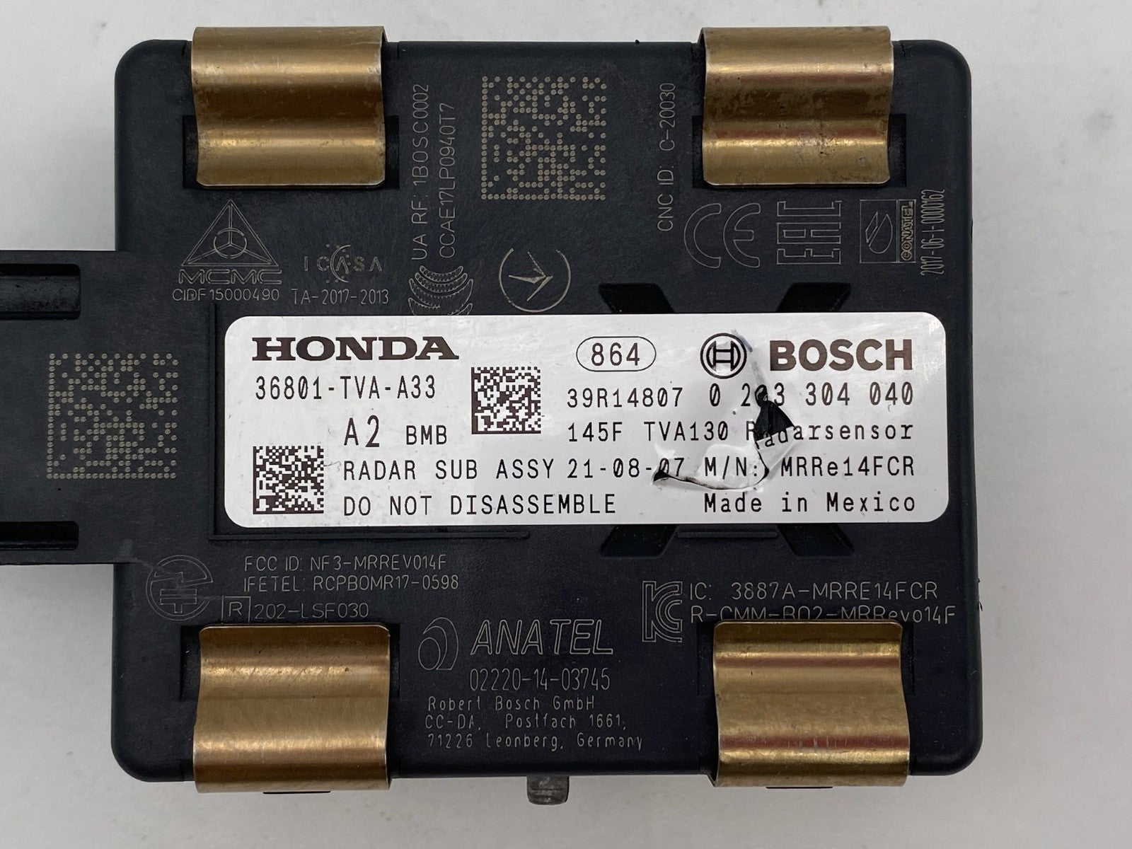 2018 2019 2020 Honda Accord Adaptive Cruise Control Radar Sensor 36801-TVA-A33