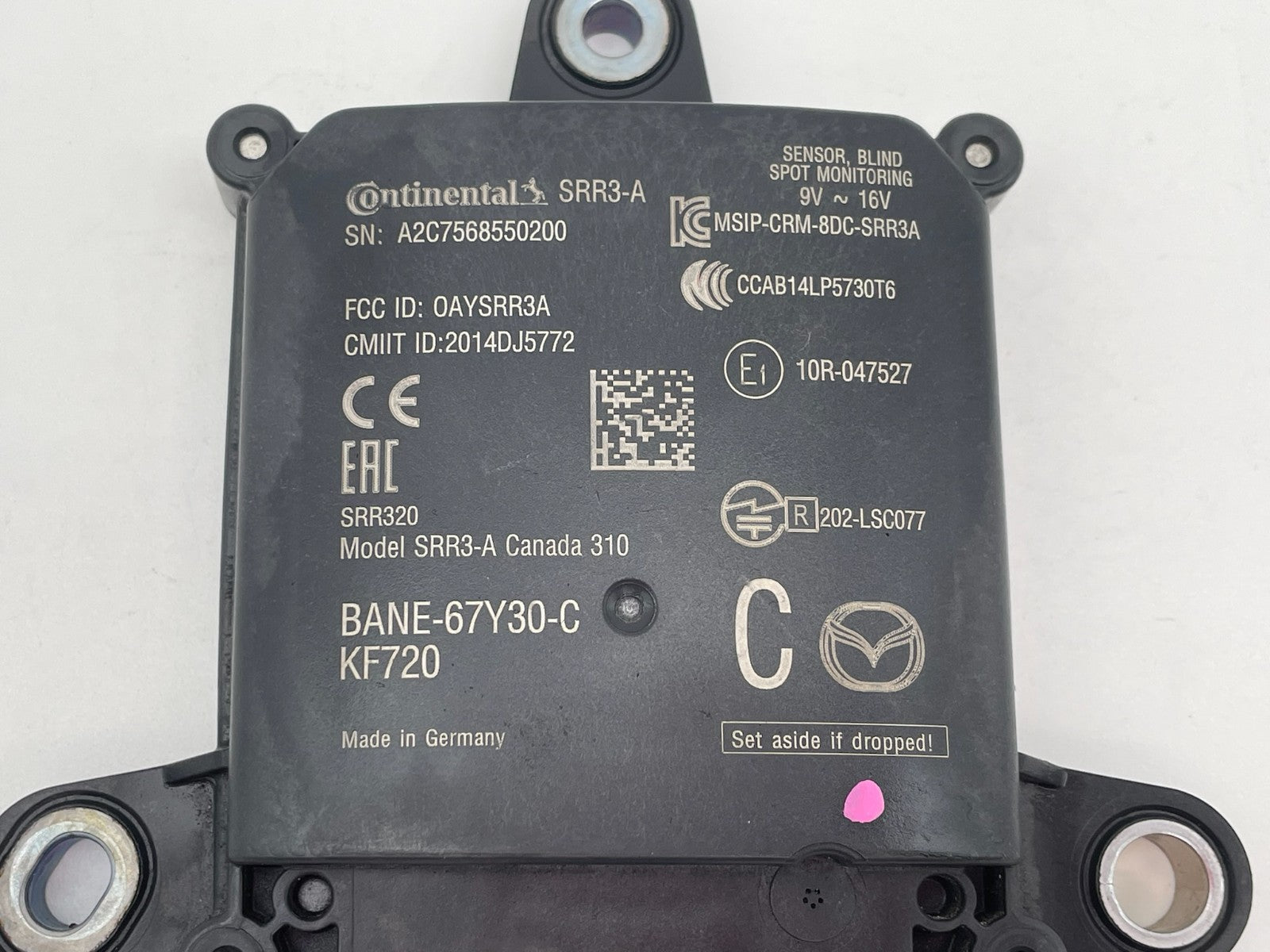 2017 2018 Mazda 3 Blind Spot Monitor Assist Control Module BANE-67Y30-C OEM