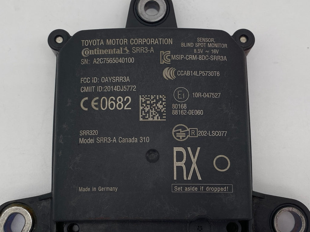 2016 2017 2018 2019 LEXUS RX350 REAR BLIND SPOT RADAR SENSOR MODULE 88162-0E060