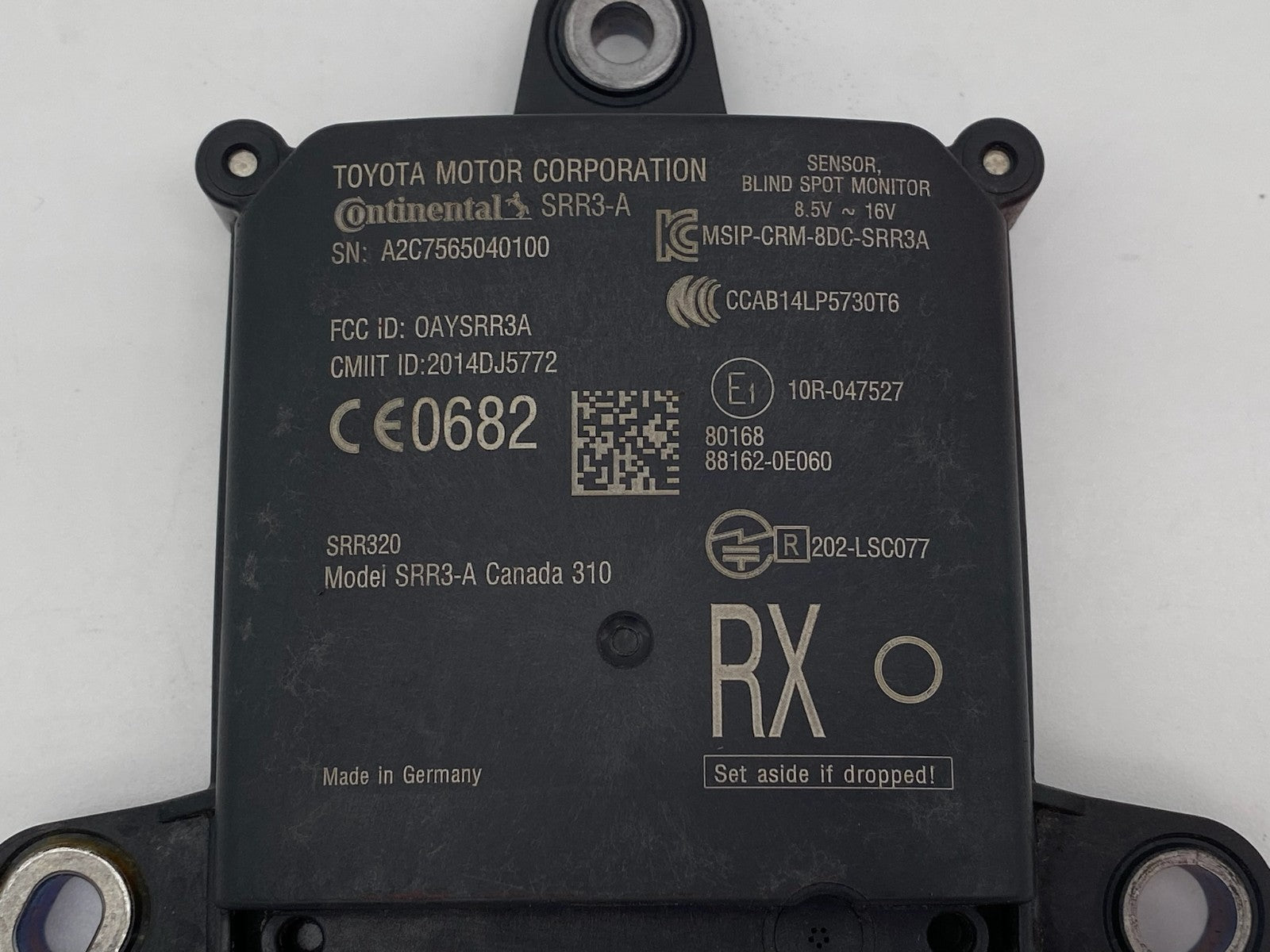 2016 2017 2018 2019 LEXUS RX350 REAR BLIND SPOT RADAR SENSOR MODULE 88162-0E060