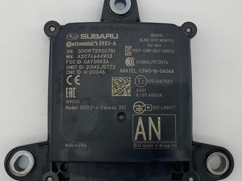 2019-2023 Subaru Impreza Rear Passenger Blind Spot Monitor Radar OEM 87611AN00A