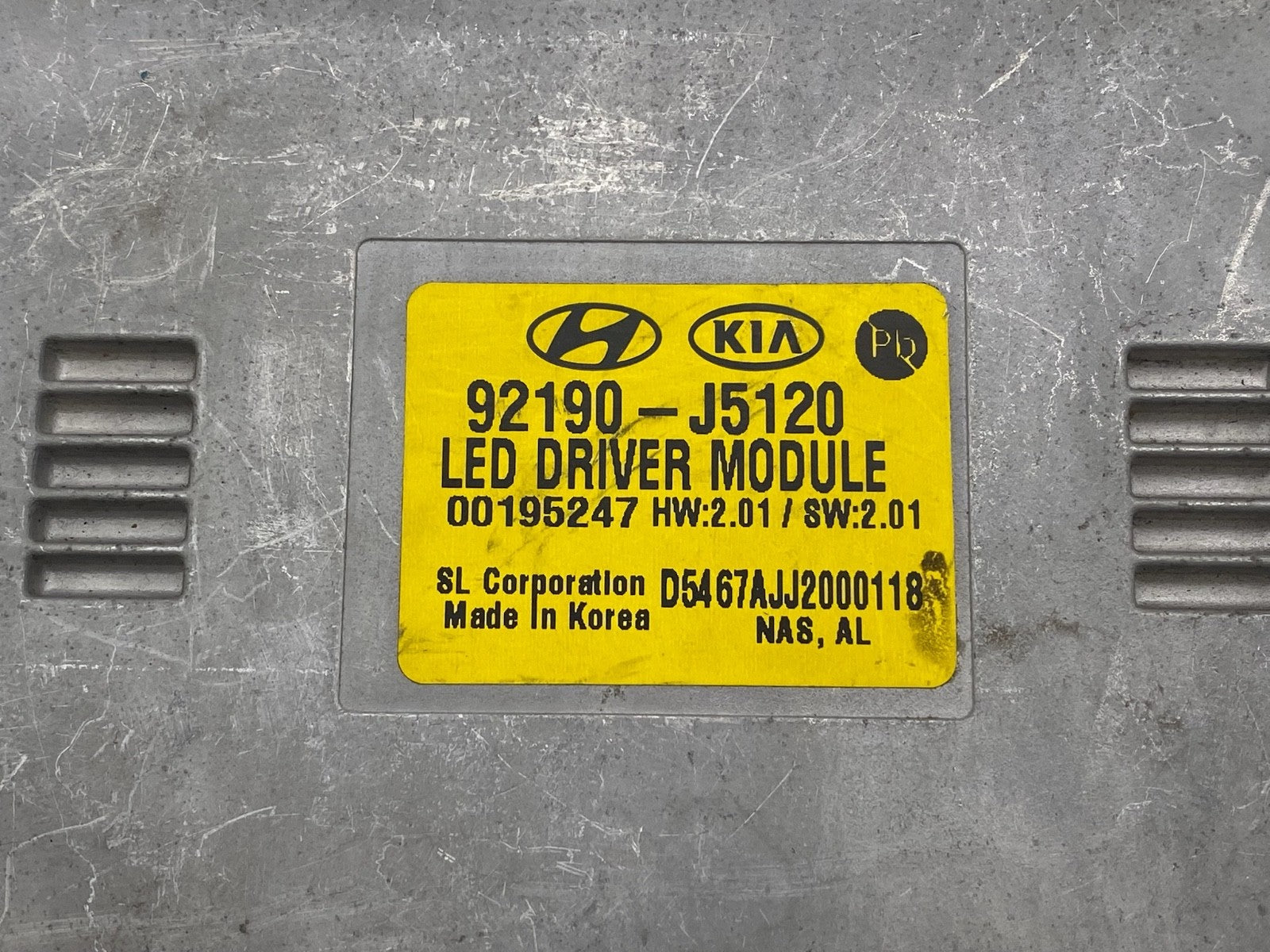 2018-2021 Kia Stinger Full LED Headlight Ballast Control Module OEM 92190-J5120