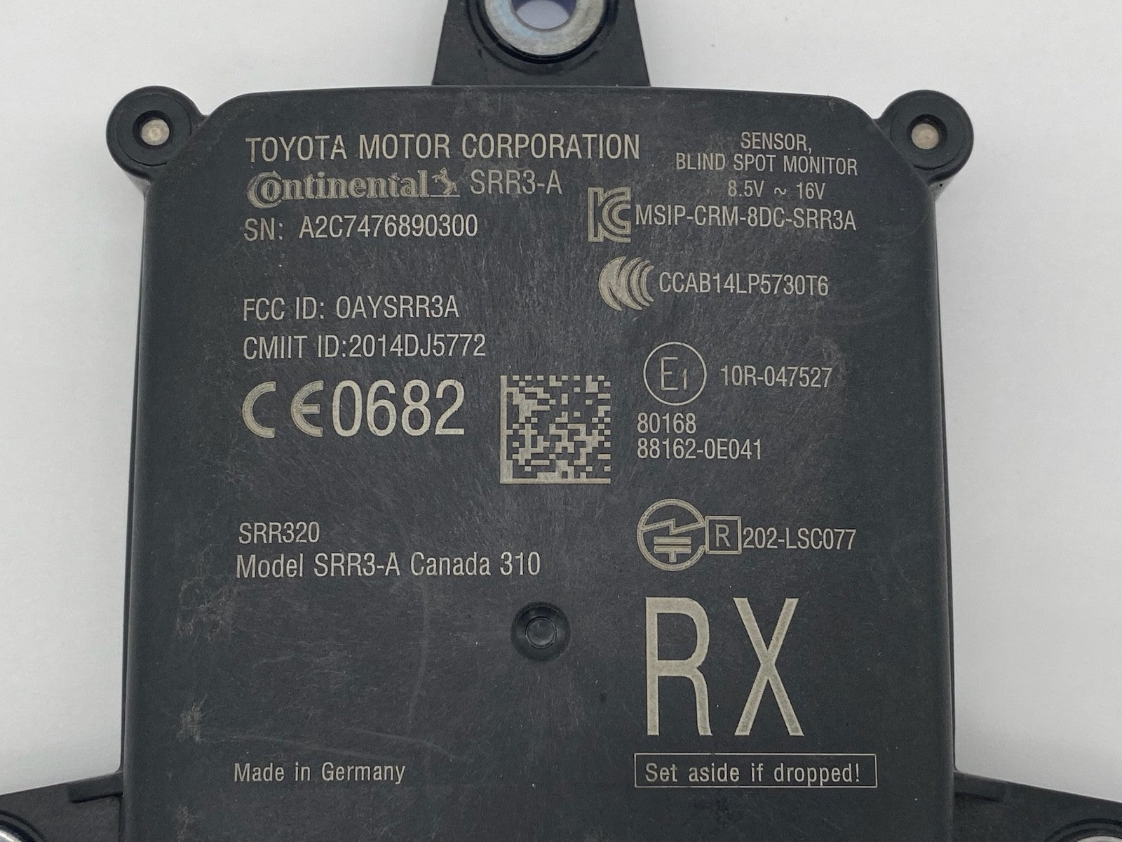 2016 2017 Lexus RX350 RX450h Passenger Rear Blind Spot Radar Sensor 88162-0E041