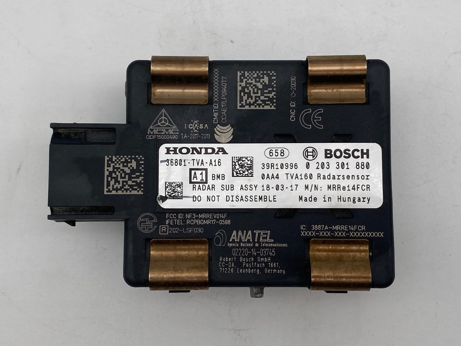 2018-2021 Honda Accord Front Cruise Control Distance Radar Sensor 36801-TVA-A16