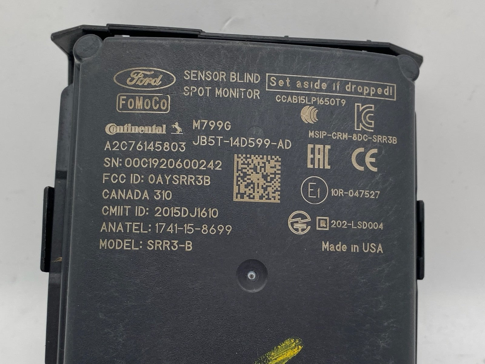 2017-2019 FORD EXPLORER REAR LH BLIND SPOT RADAR SENSOR MODULE JB5T-14D599-AD