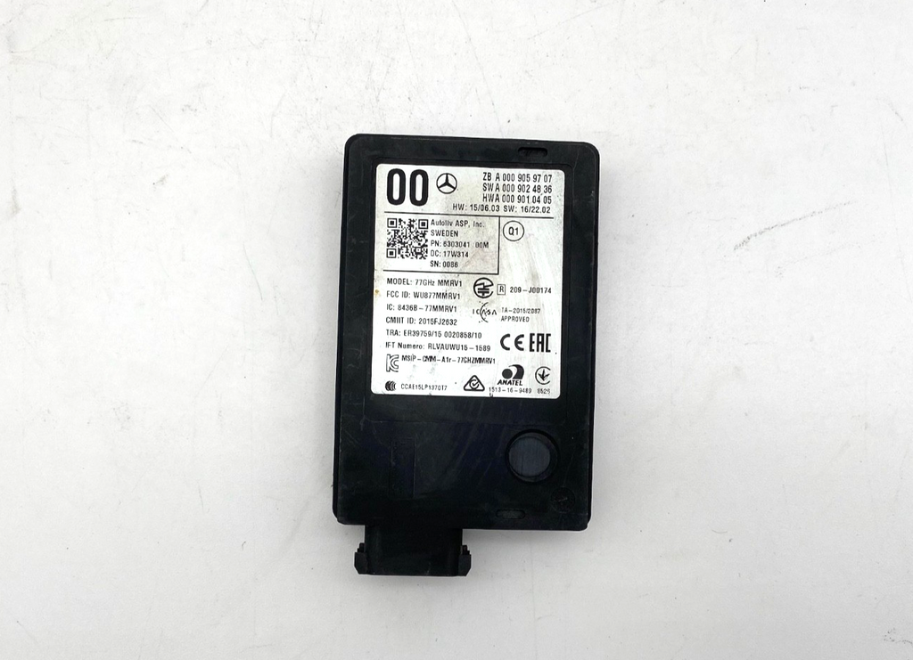 2013-2020 Mercedes W222 S450 Rear Blind Spot Radar Sensor Module A 000 905 97 07