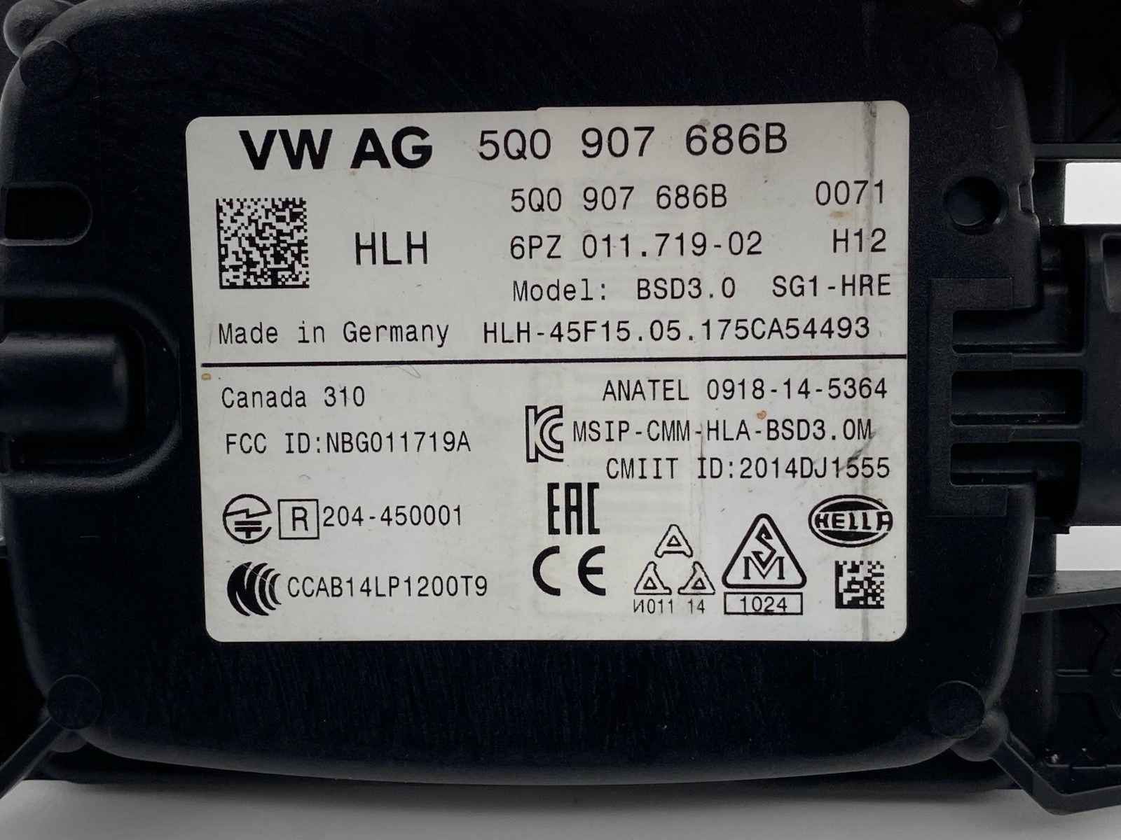 2018-2021 Volkswagen Golf Blind Spot Radar Object Sensor Monitor 5Q0 907 686 B