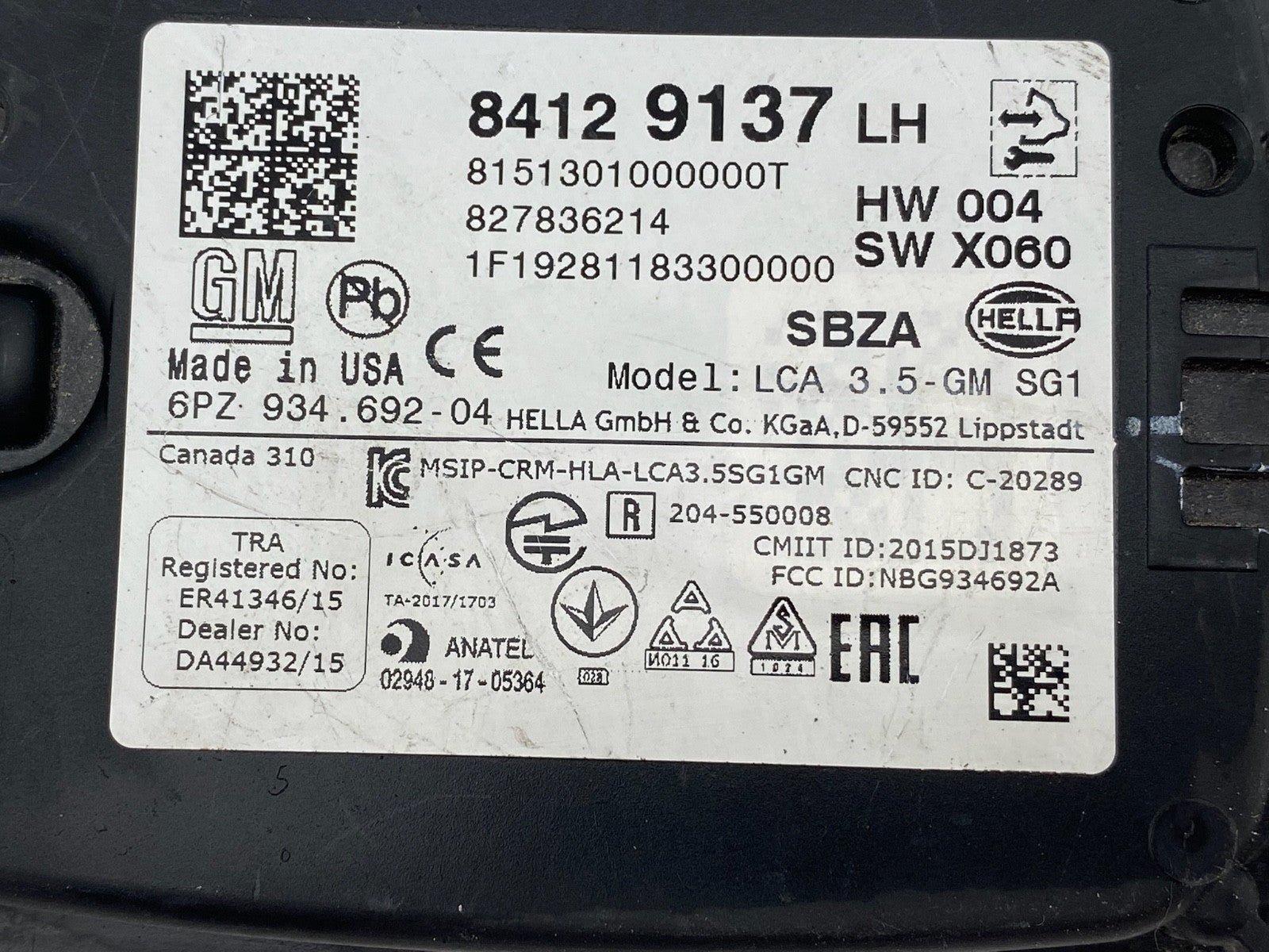 2018-2024 CHEVROLET EQUINOX LH DRIVER REAR BLIND SPOT RADAR SENSOR OEM 84129137