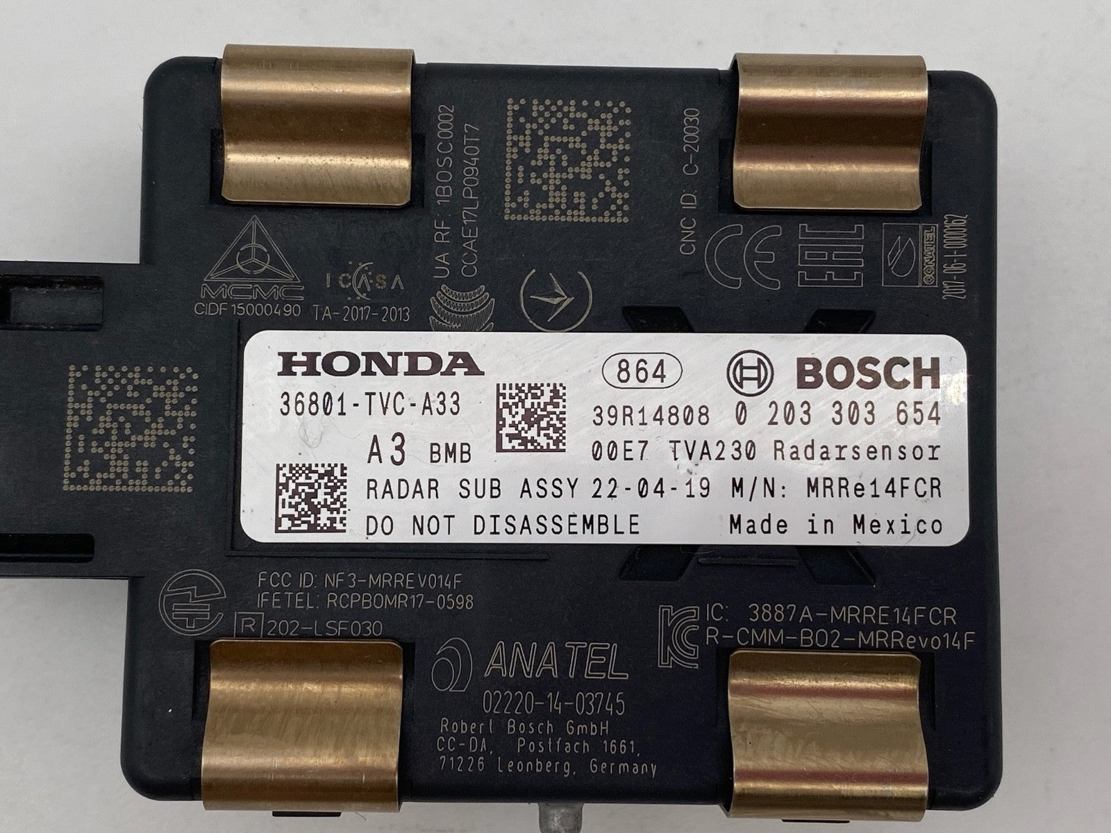 2018-2022 Honda Accord Cruise Control Distance Radar Sensor OEM 36801-TVC-A33