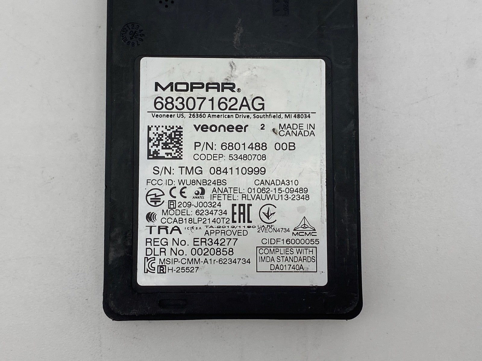 2019-2023 Jeep Cherokee Blind Spot Detection Radar Sensor Module 68307162AG