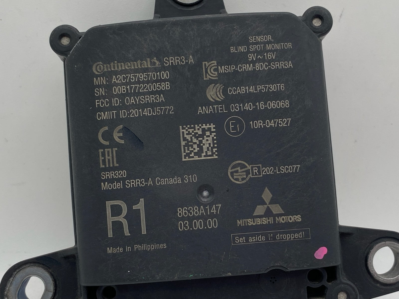 2019 MITSUBISHI OUTLANDER REAR BLIND SPOT MONITORING RADAR MODULE OEM 8638A147
