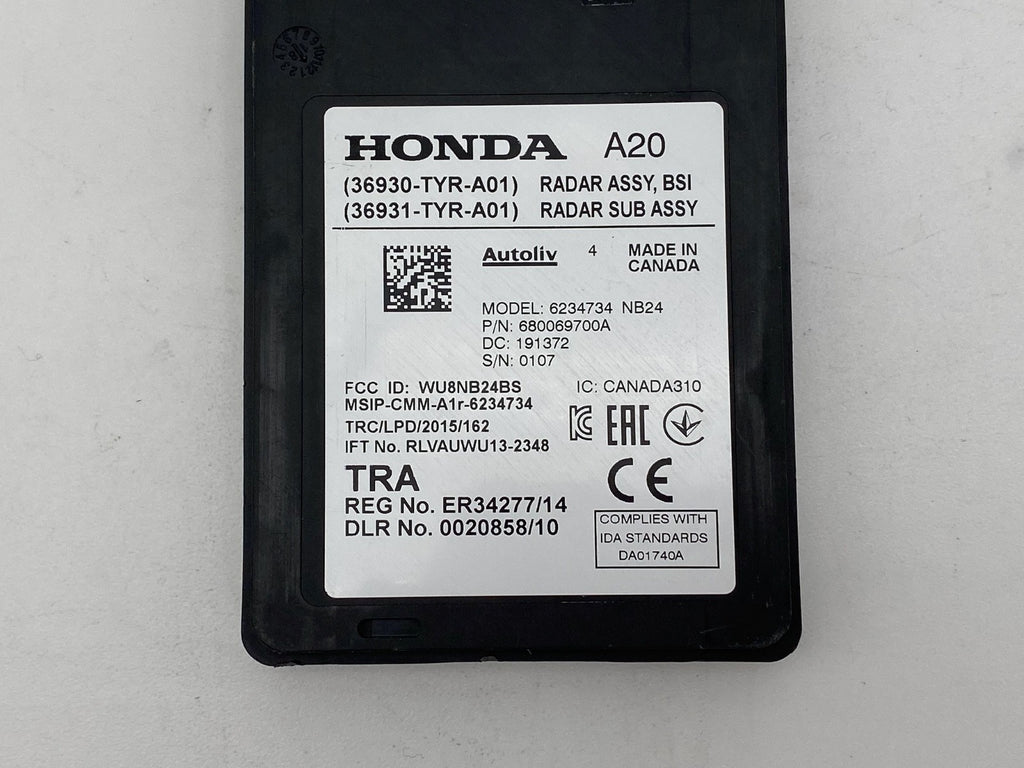 2019-2020 Acura MDX Rear Right Blind Spot Radar Sensor Module OEM 36930-TYR-A01