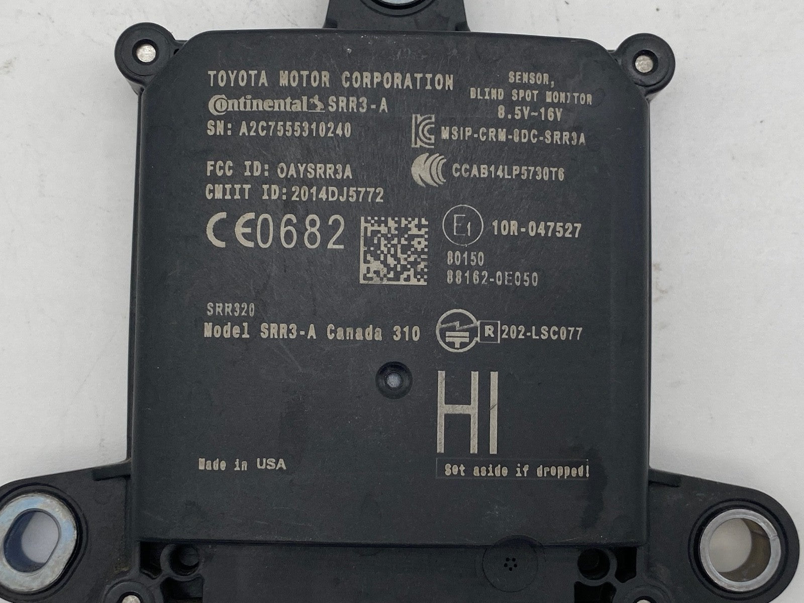 2017 2018 2019 Toyota Highlander Rear Blind Spot Radar Sensor Module 88162-0E050